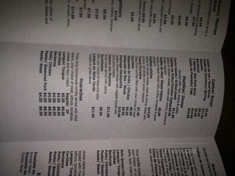 Taquiran Michoacan - Green Bay, WI menu_pic