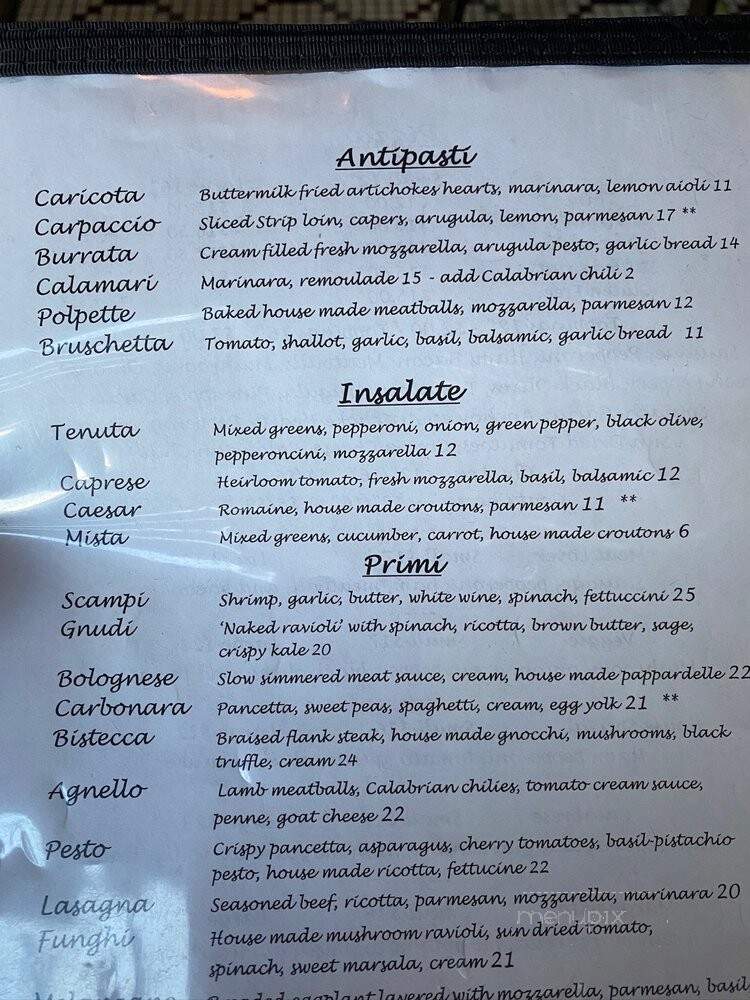 Tenuta's Italian Restaurant - Milwaukee, WI menu_pic