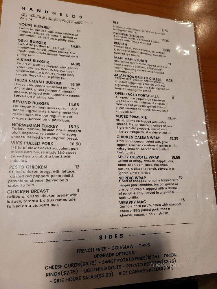 Viking Recreation Area - Strum, WI menu_pic