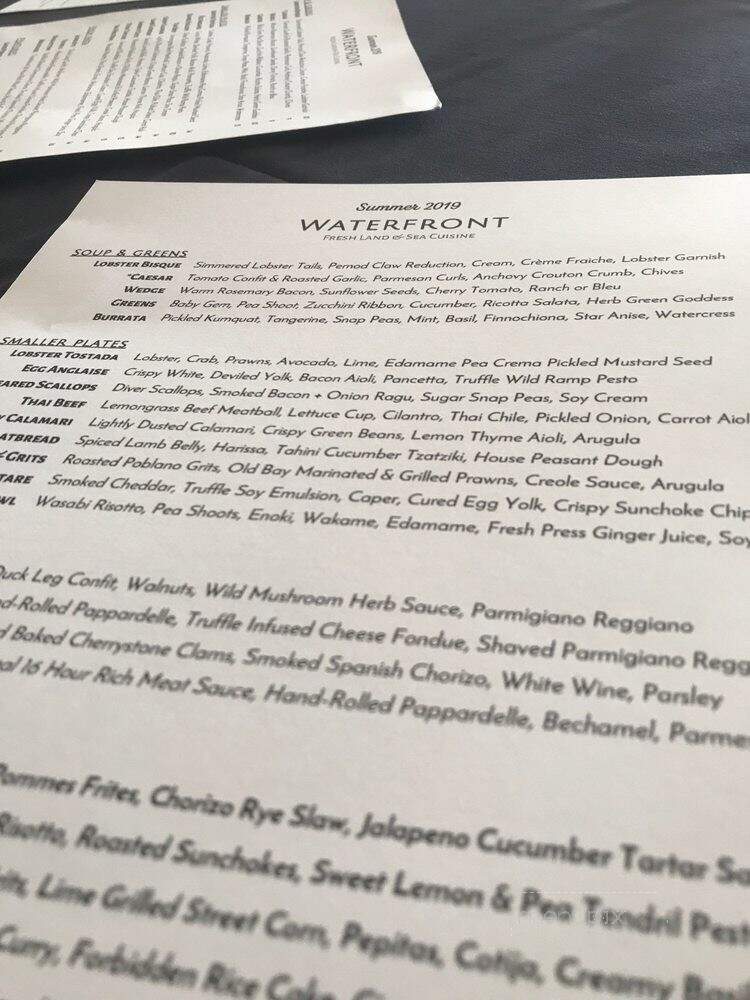 Water Front Restaurant - Sister Bay, WI menu_pic