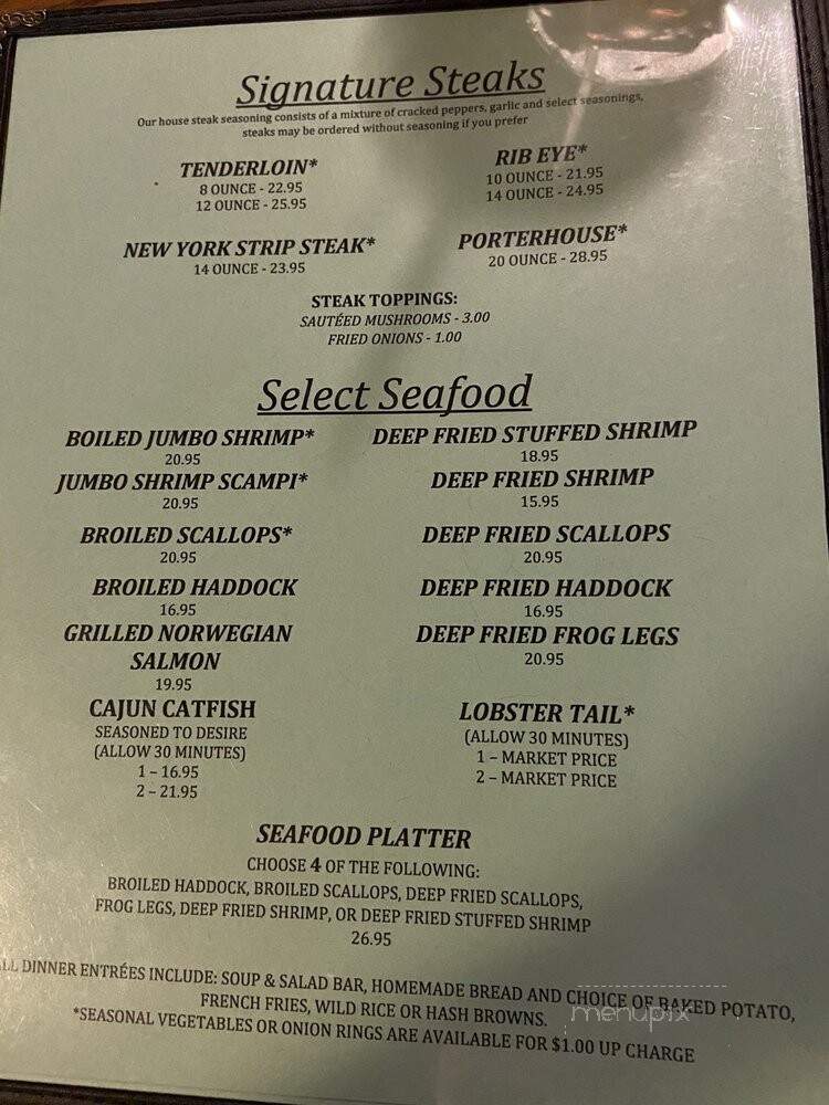 Weatherwood Supper Club - Mountain, WI menu_pic