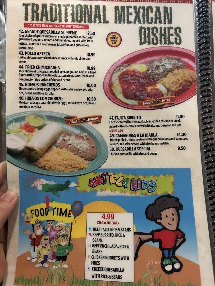 Azteca Mexican - Cropwell, AL menu_pic