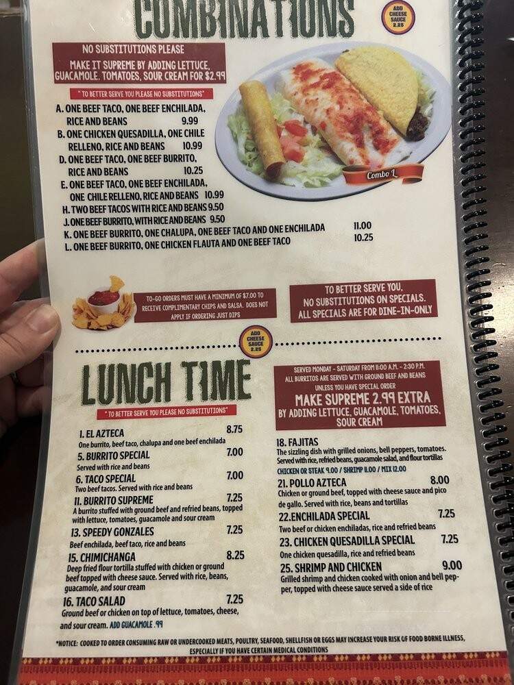 Azteca Mexican - Cropwell, AL menu_pic