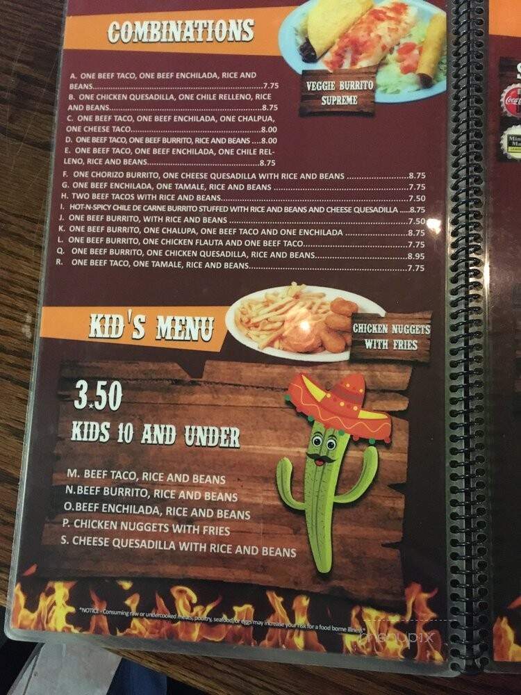 Azteca Mexican - Springville, AL menu_pic