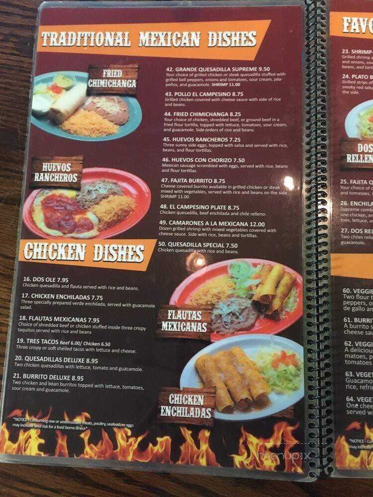 Azteca Mexican - Springville, AL menu_pic
