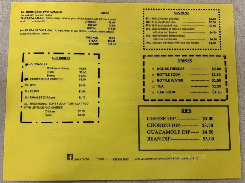 Lupes Mexican Restaurant - Northport, AL menu_pic