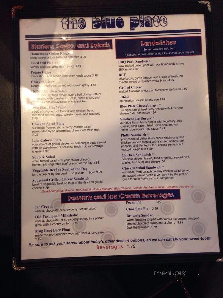 Blue Plate - Dothan, AL menu_pic