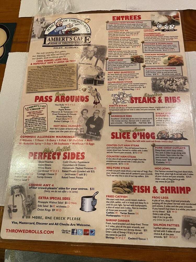 Lambert's Cafe III - Foley, AL menu_pic