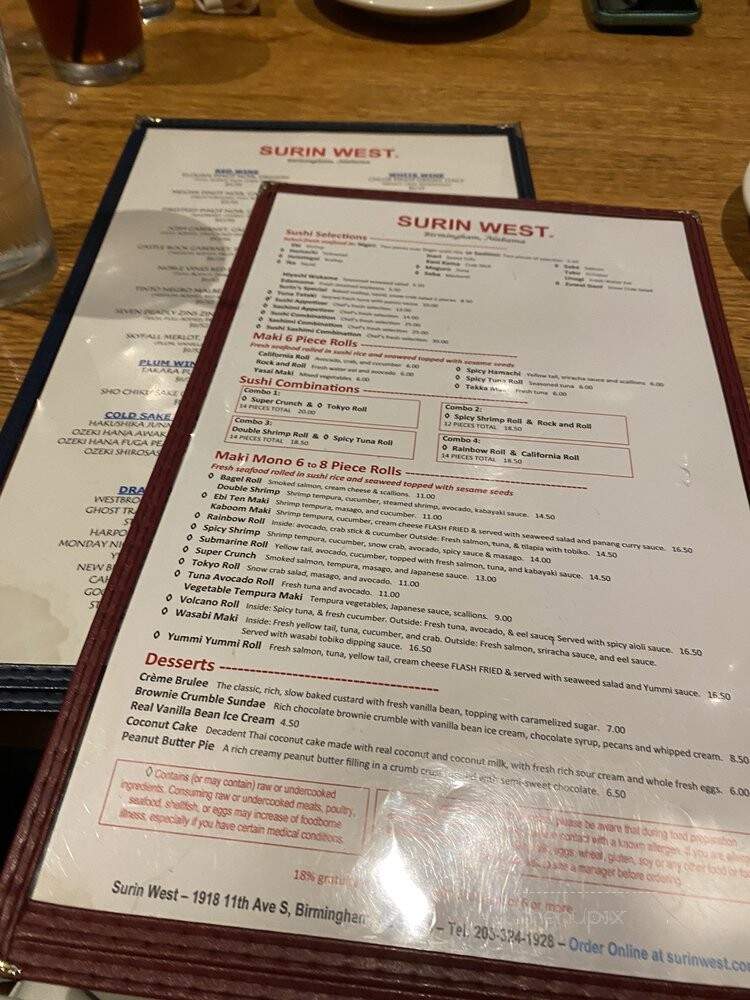 Surin West - Birmingham, AL menu_pic