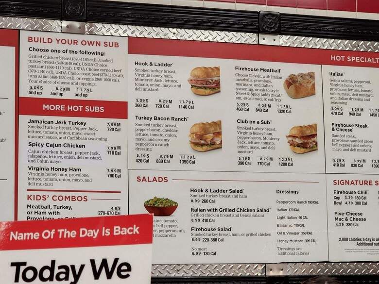 Firehouse Subs - Birmingham, AL menu_pic