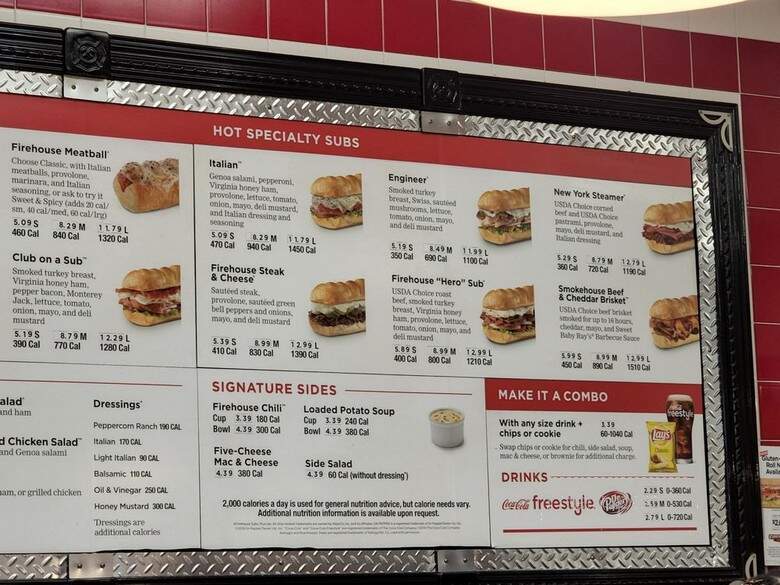 Firehouse Subs - Birmingham, AL menu_pic