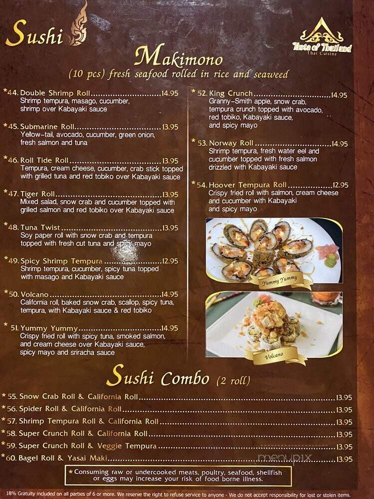 Taste Of Thailand - Birmingham, AL menu_pic
