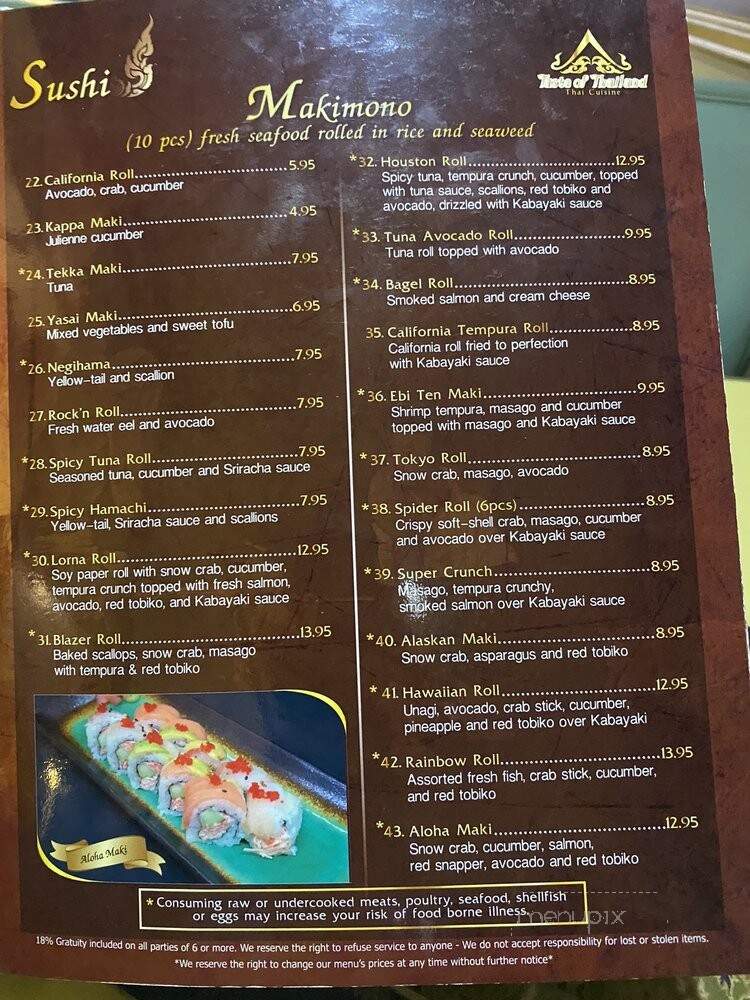 Taste Of Thailand - Birmingham, AL menu_pic