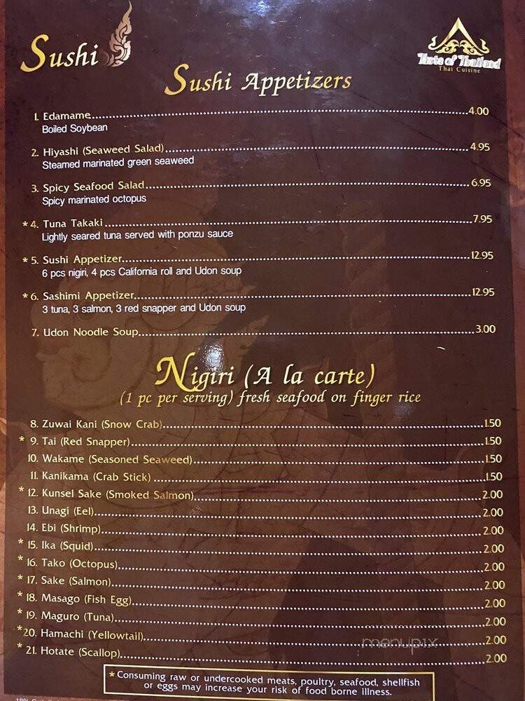 Taste Of Thailand - Birmingham, AL menu_pic