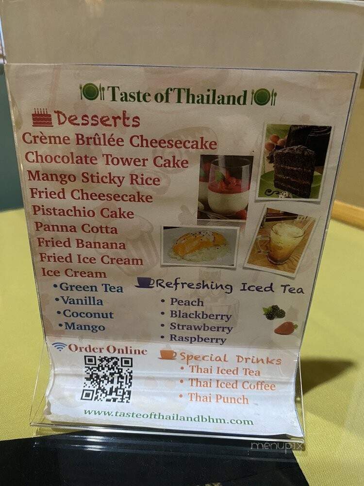 Taste Of Thailand - Birmingham, AL menu_pic