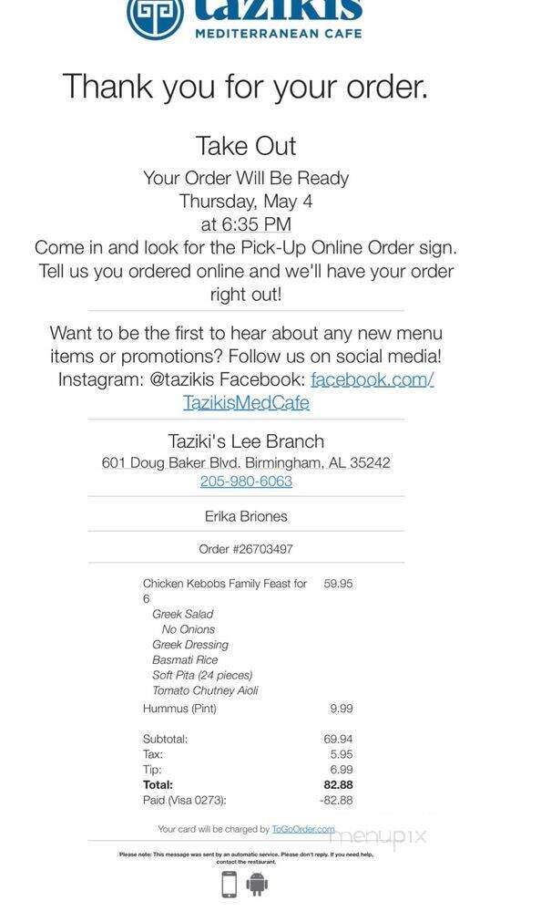 Taziki's Greek Fare - Birmingham, AL menu_pic
