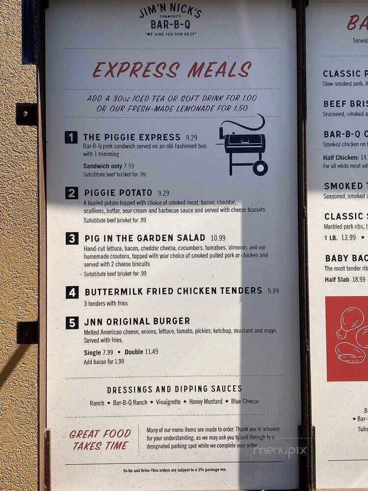 Jim 'n Nick's Barbecue - Birmingham, AL menu_pic