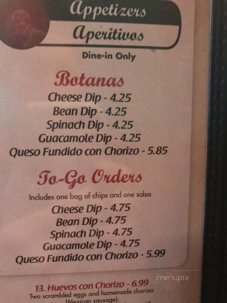 Zapata Mexican Restaurant - Birmingham, AL menu_pic