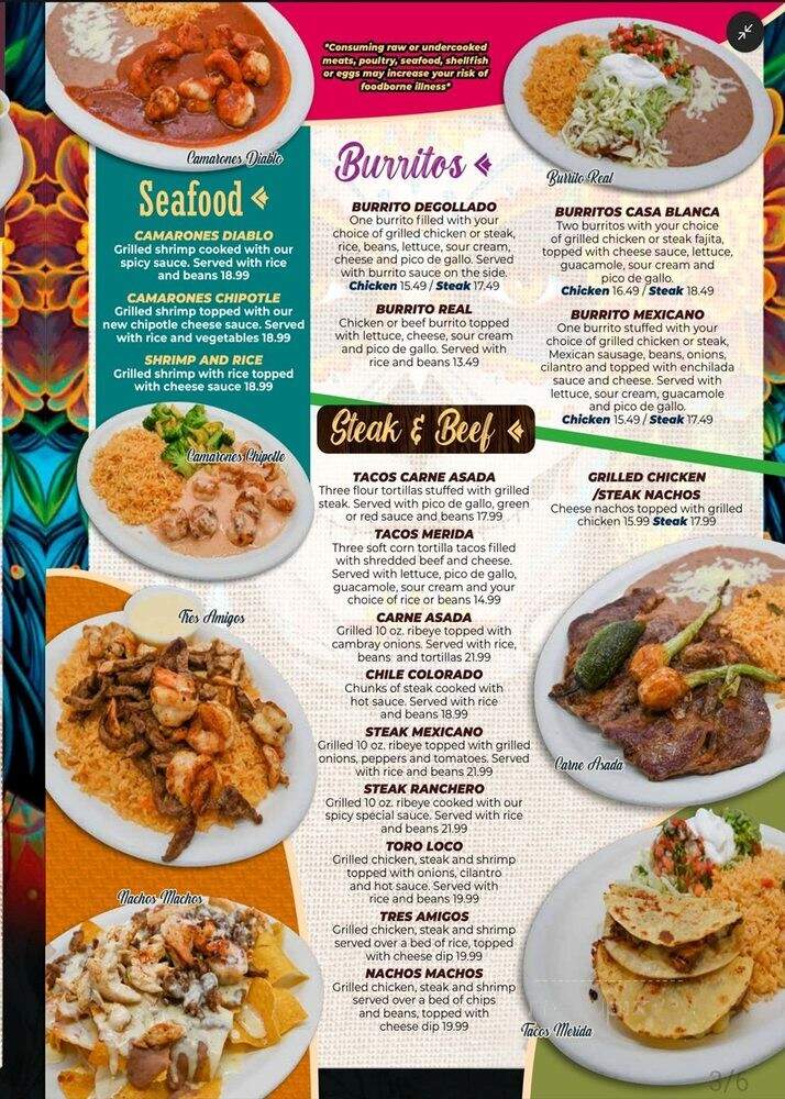 Casa Blanca - Huntsville, AL menu_pic