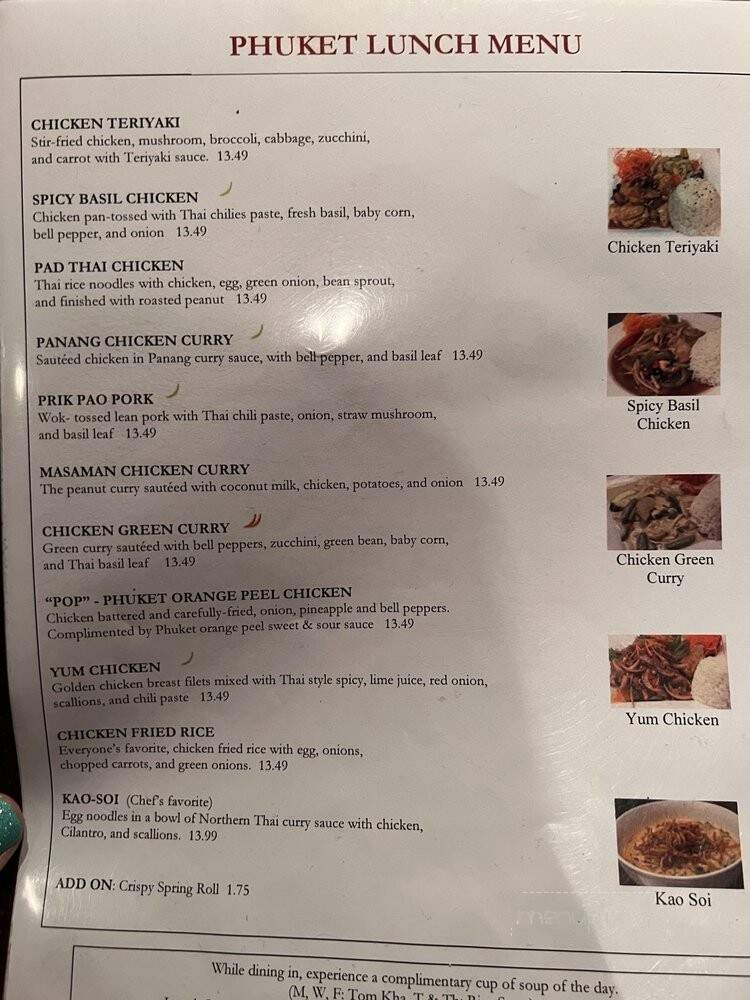 Phuket - Huntsville, AL menu_pic
