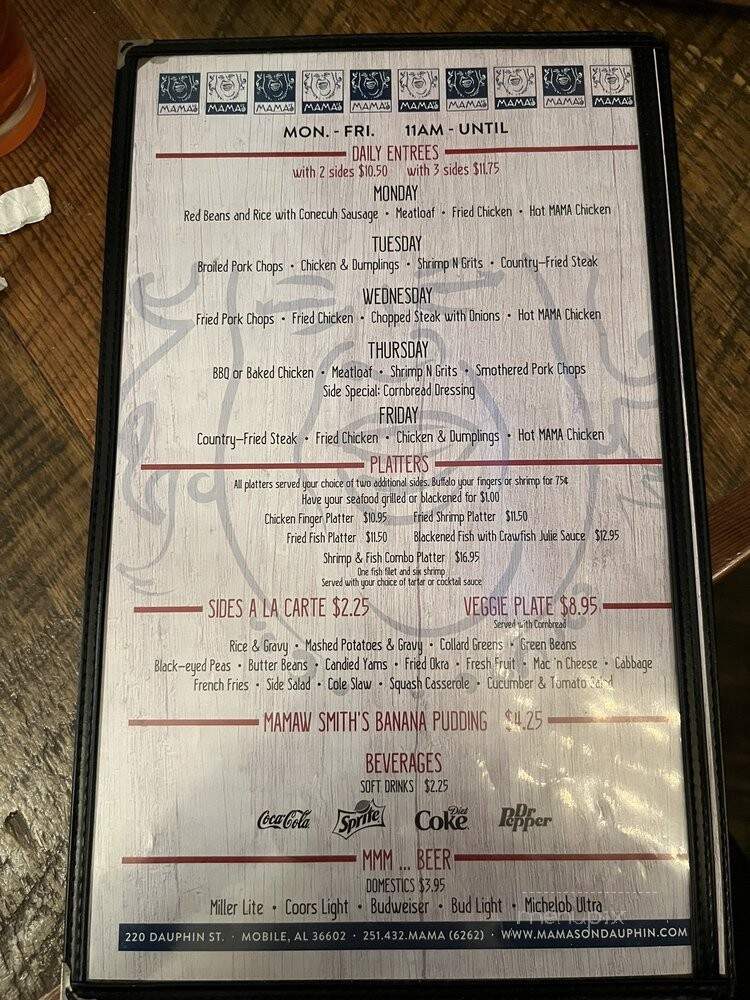 Mama's On Dauphin - Mobile, AL menu_pic