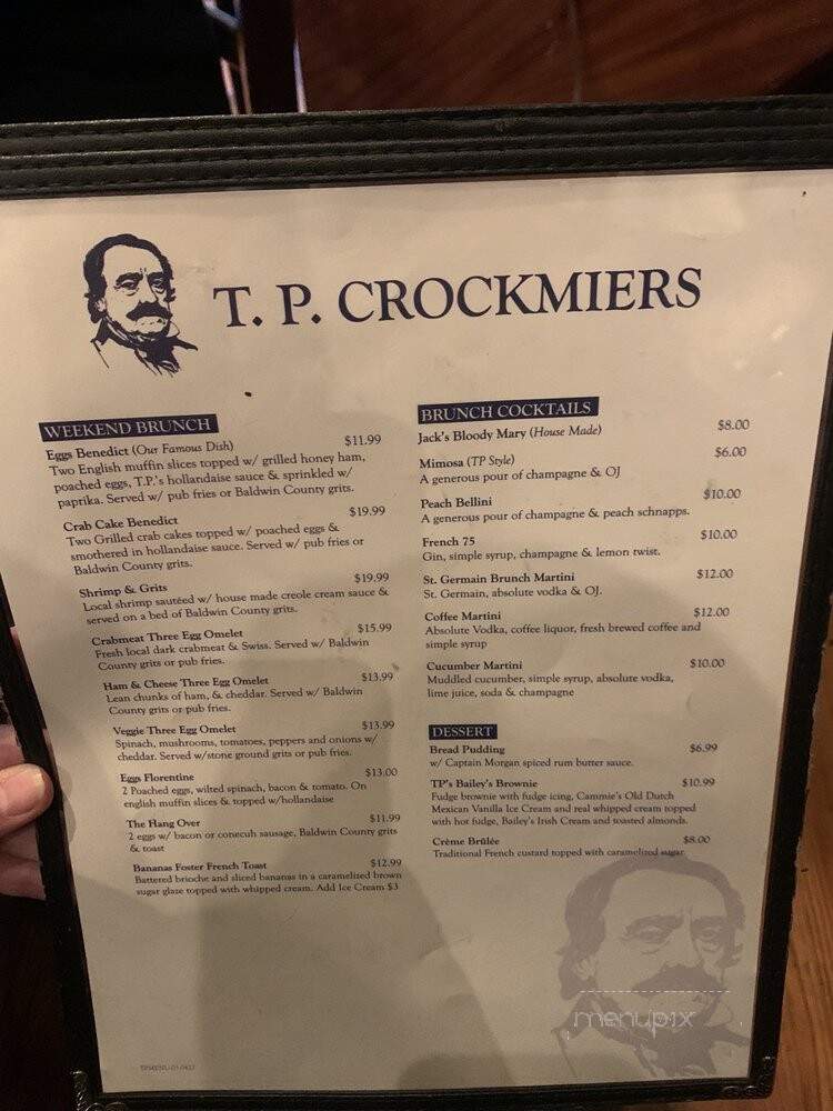 T P Crockmier's - Mobile, AL menu_pic