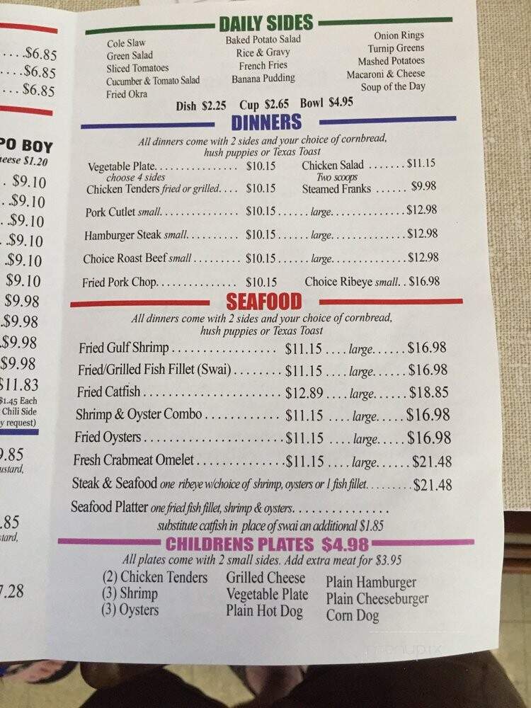 Dew Drop Inn Restaurant - Mobile, AL menu_pic