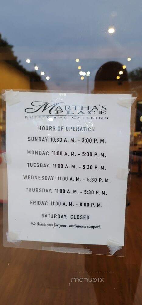 Martha's Place - Montgomery, AL menu_pic