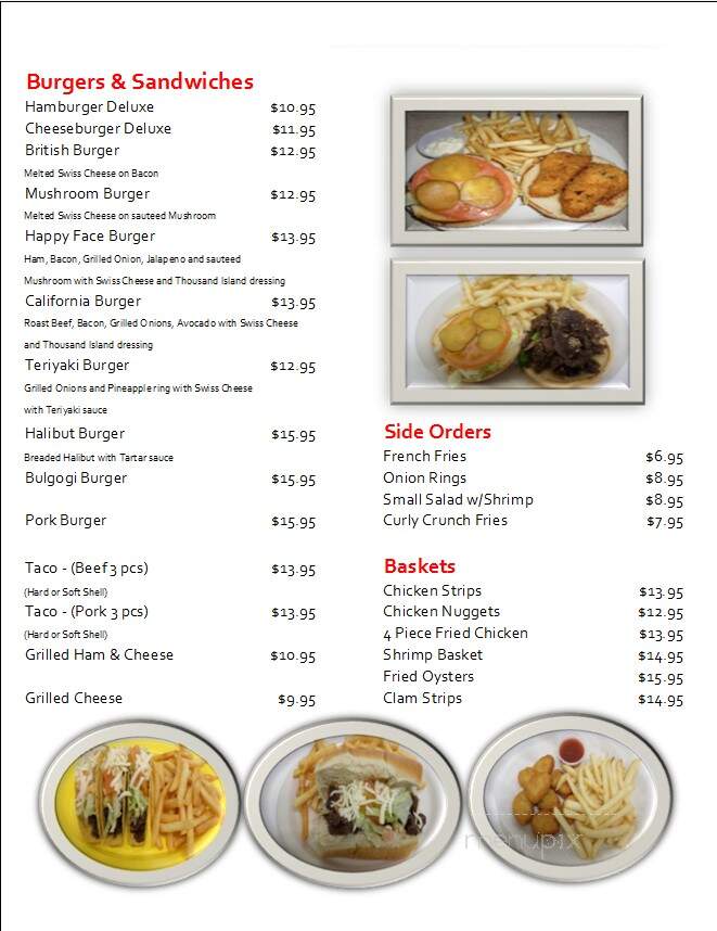 Happy Face Restaurant - Homer, AK menu_pic