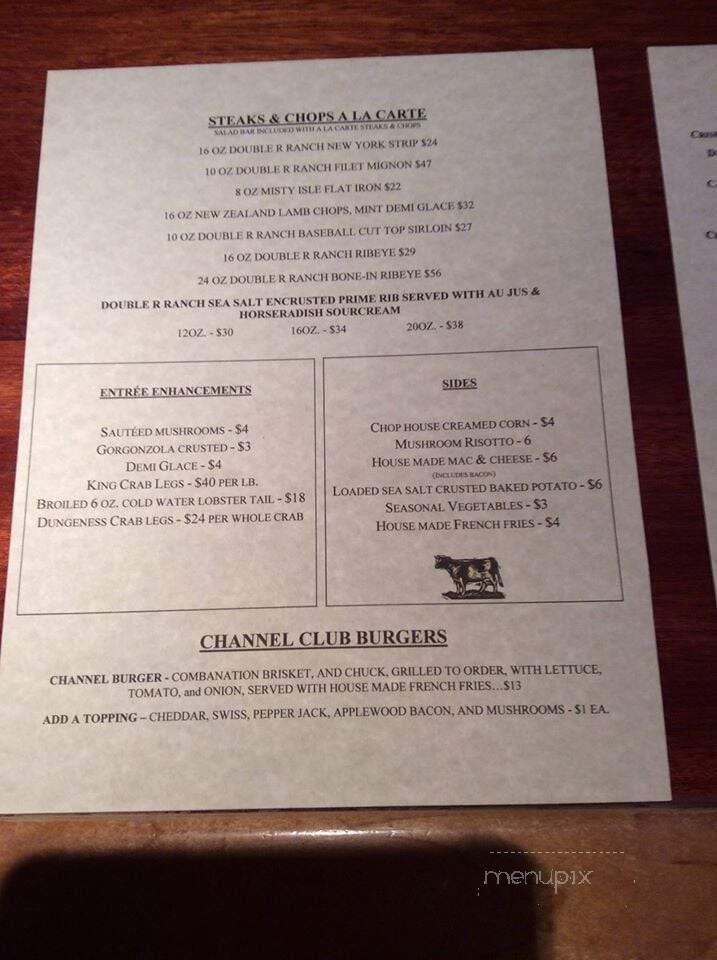 Channel Club - Sitka, AK menu_pic