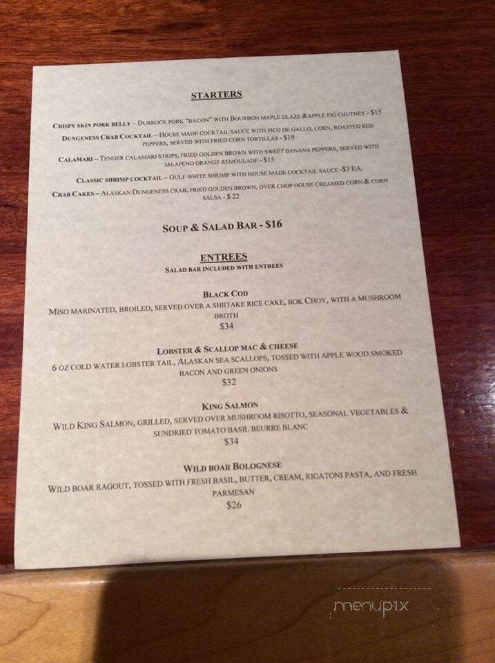 Channel Club - Sitka, AK menu_pic