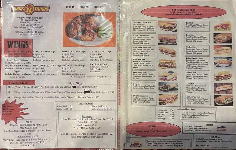 Wings N Things - Anchorage, AK menu_pic