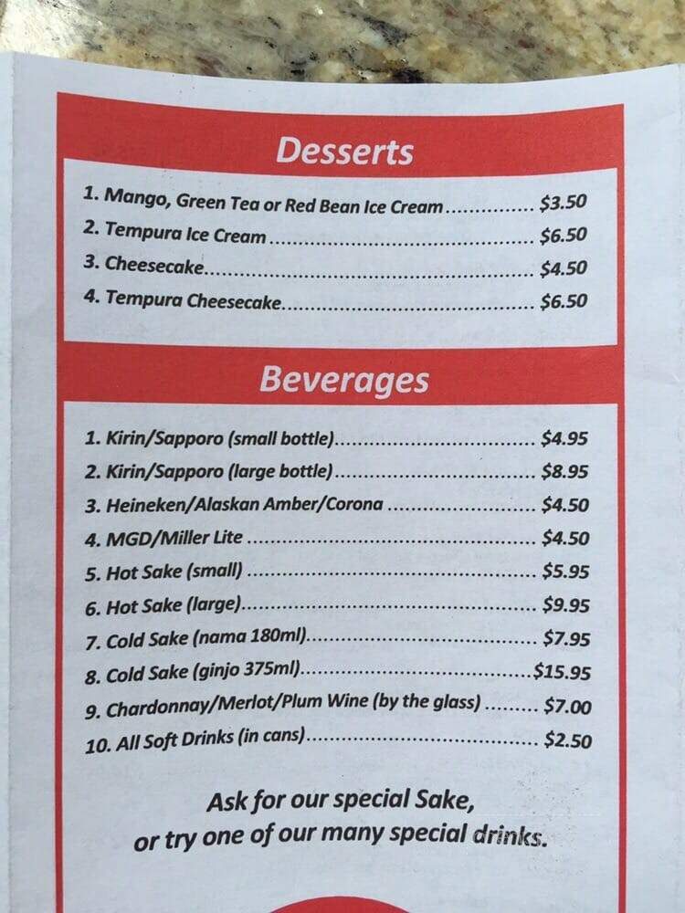 Ronnie Sushi - Anchorage, AK menu_pic