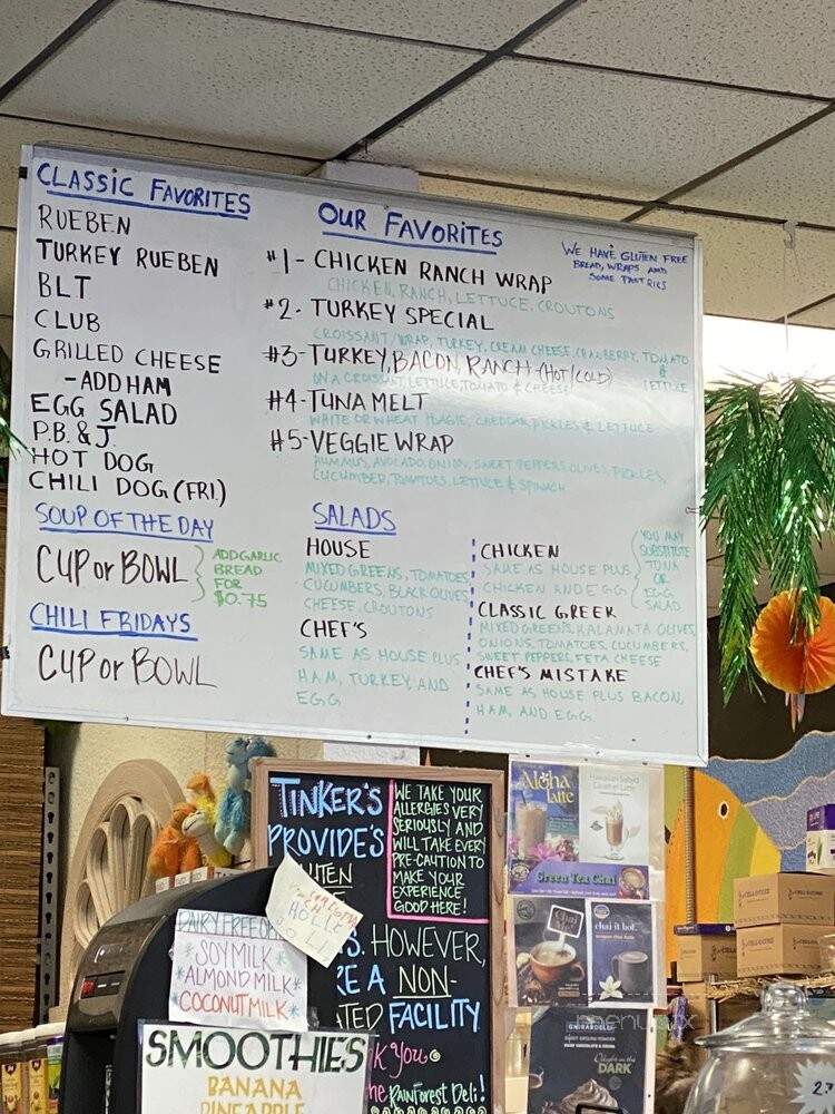 Tinker's Rainforest Deli - Eagle River, AK menu_pic