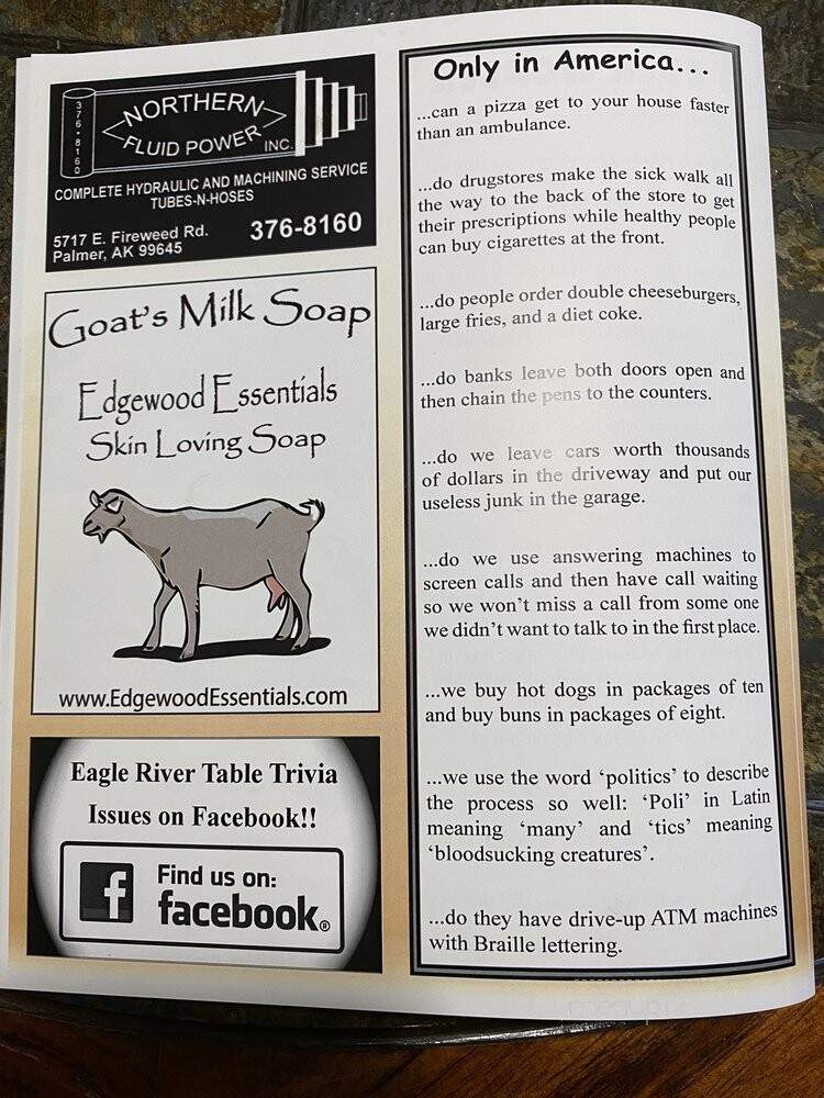 Tinker's Rainforest Deli - Eagle River, AK menu_pic