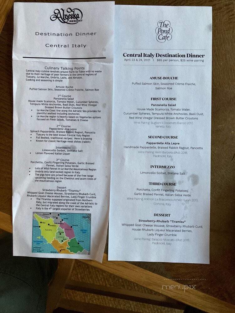 Pond Cafe - Girdwood, AK menu_pic