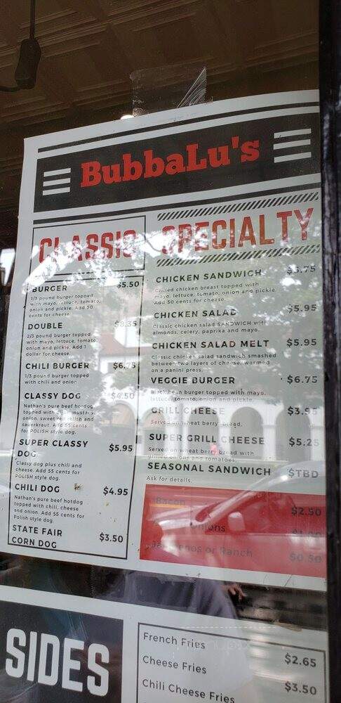 Bubbalu's - Hot Springs, AR menu_pic