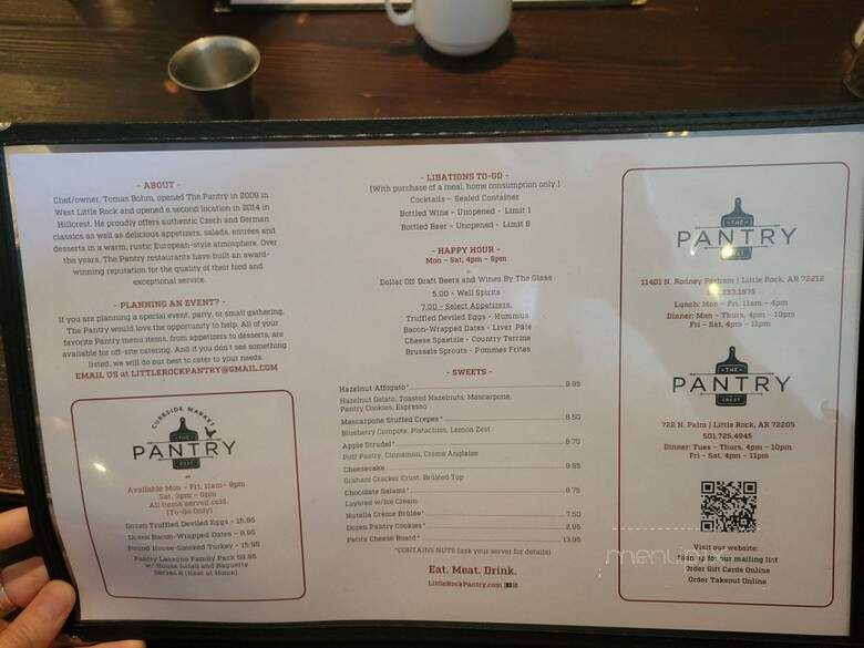 The Pantry - Little Rock, AR menu_pic