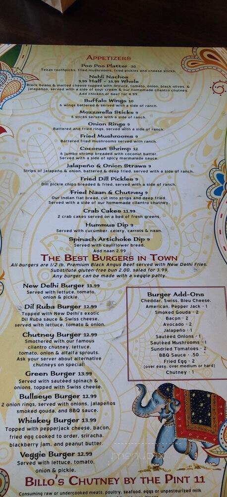 New Delhi Cafe - Eureka Springs, AR menu_pic