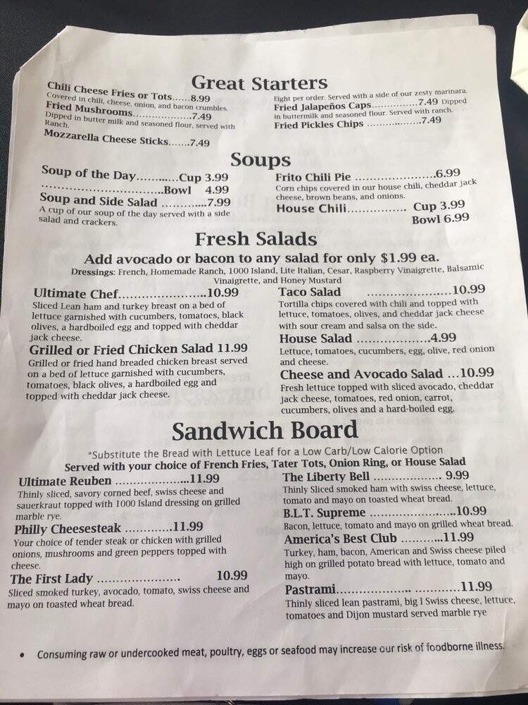 Metfield Club - Bella Vista, AR menu_pic