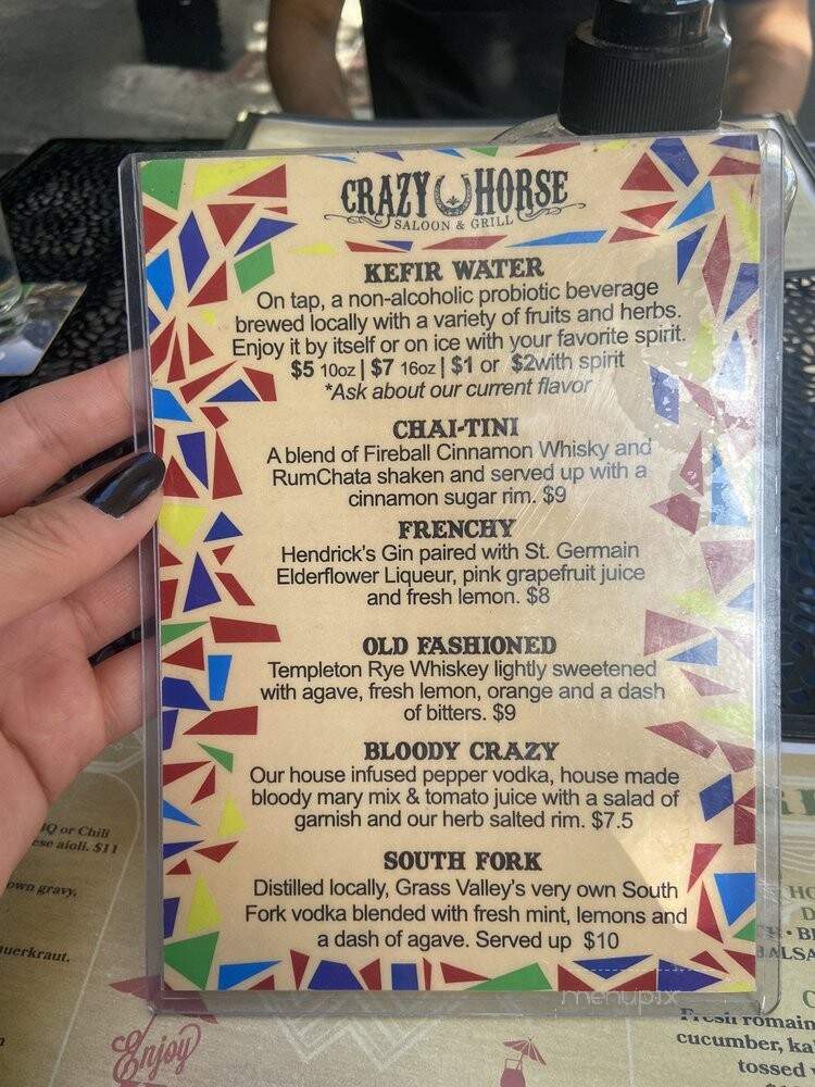 Crazy Horse - Prairie Grove, AR menu_pic