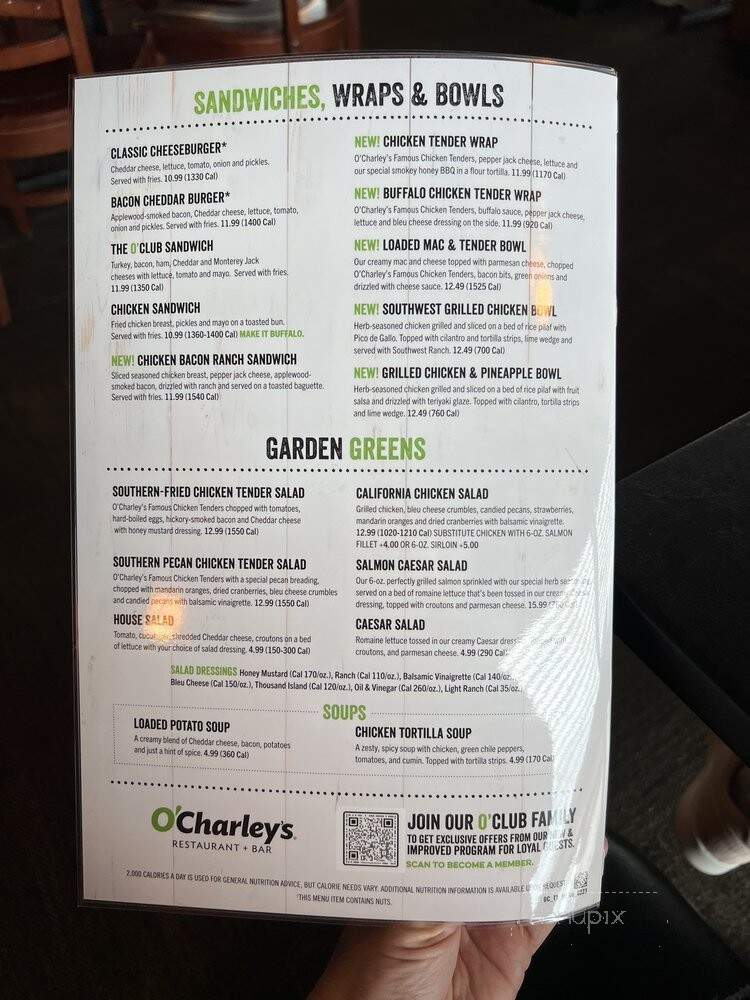 O'Charley's - Rogers, AR menu_pic