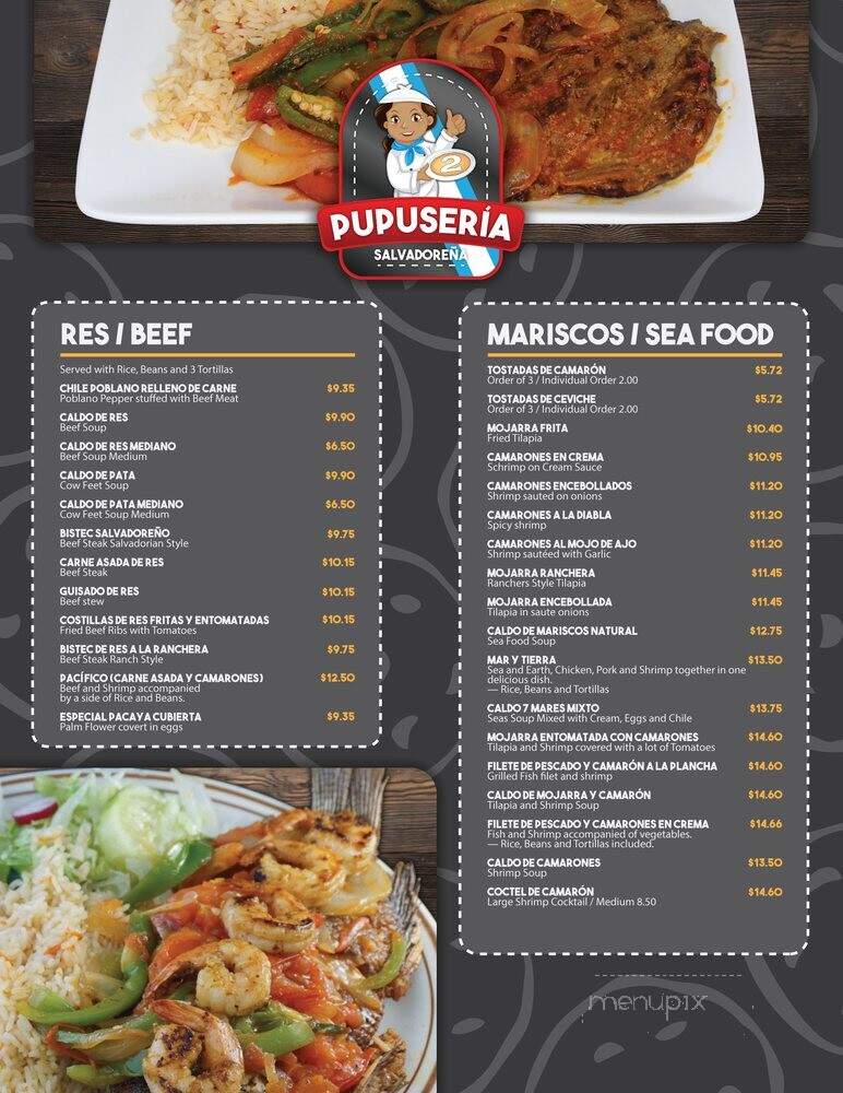 Pupuseria Salvadorena - Rogers, AR menu_pic