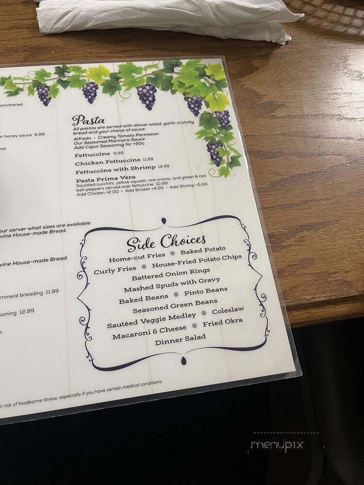 Grapevine Restaurant - Paris, AR menu_pic