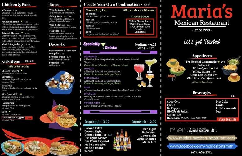 Maria's Mexican Restaurant - Fort Smith, AR menu_pic