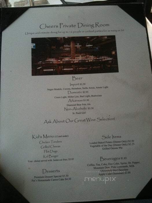 Cheers - Little Rock, AR menu_pic