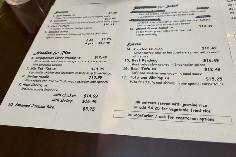 Lime Tree - San Francisco, CA menu_pic