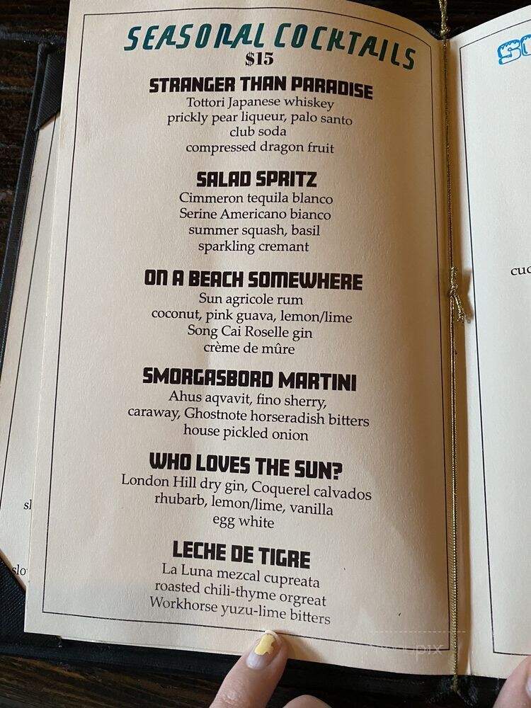 Alembic - San Francisco, CA menu_pic
