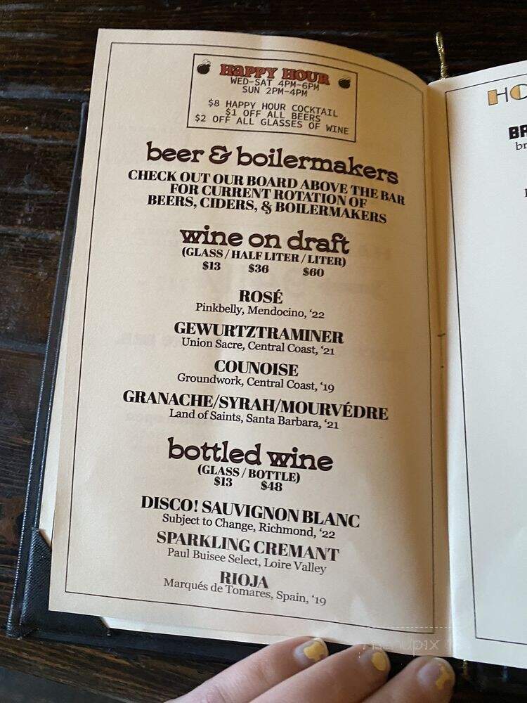 Alembic - San Francisco, CA menu_pic