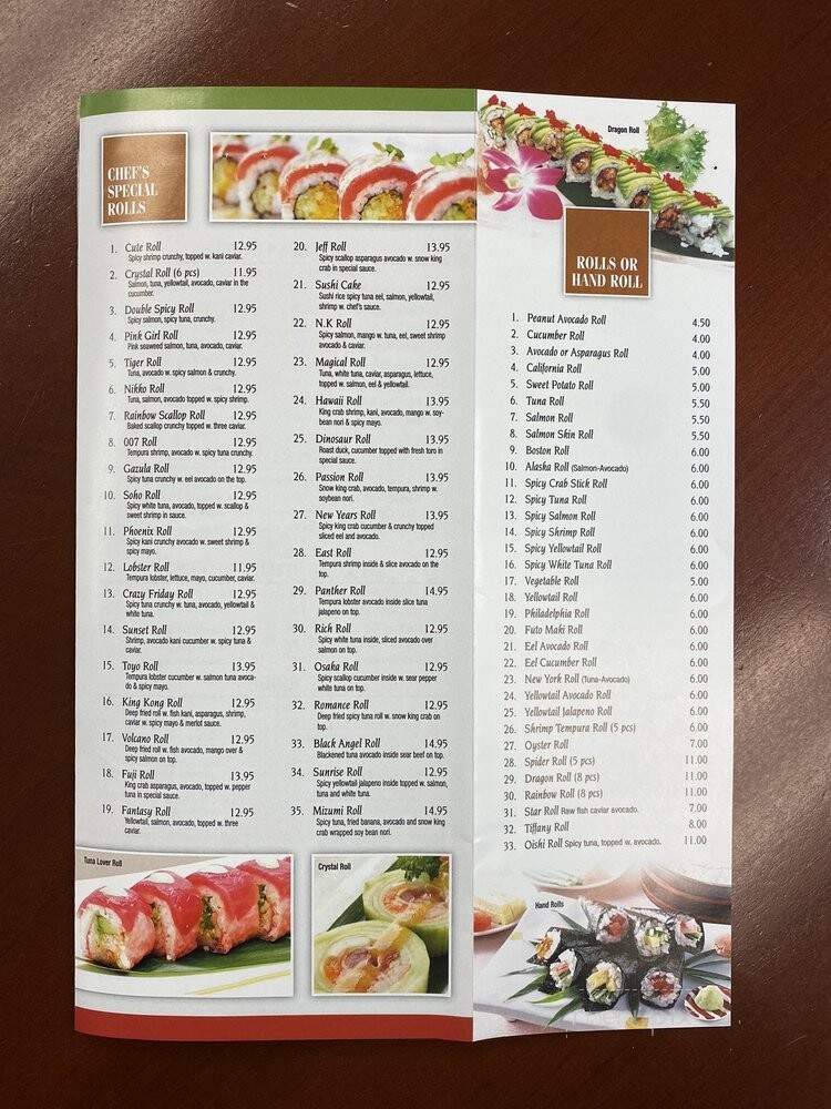 Toyo Japanese Restaurant - San Francisco, CA menu_pic